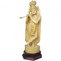 Wooden Krishna Idol